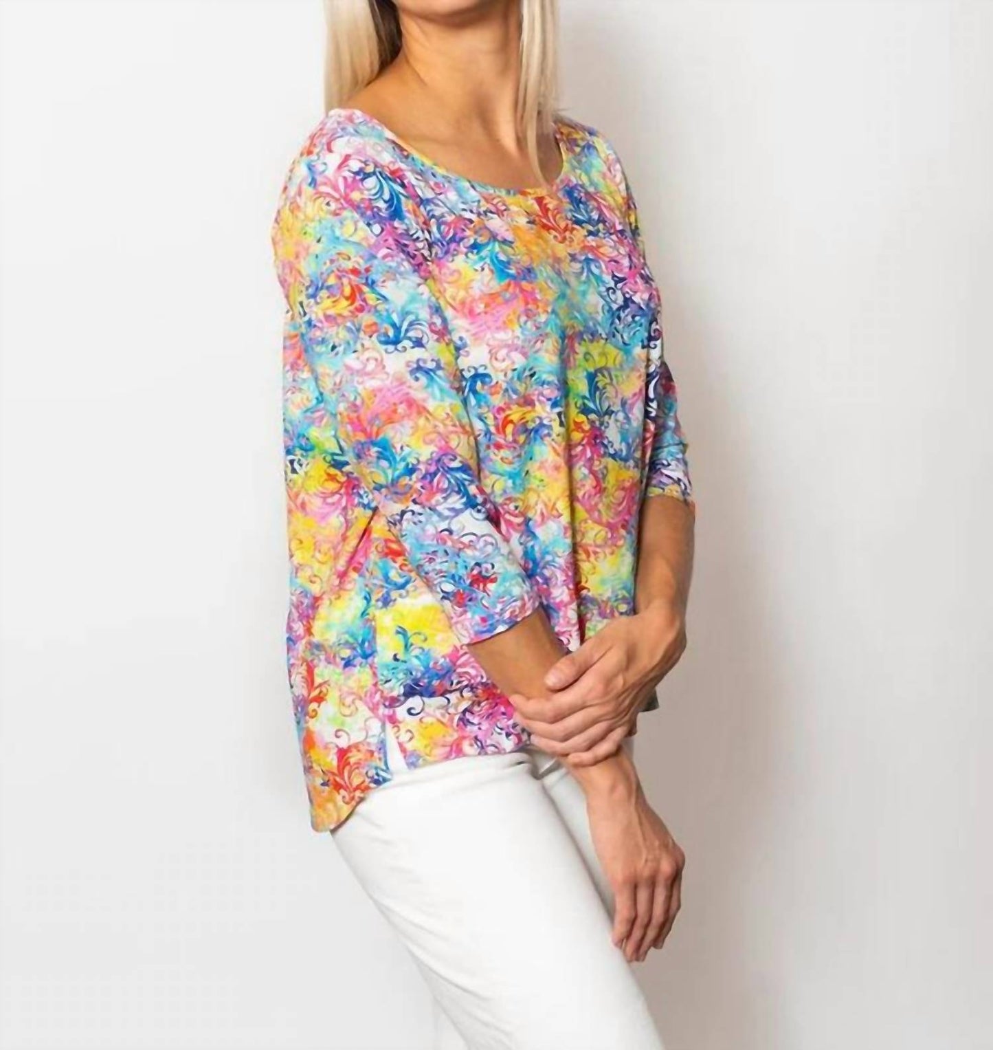 V-neck Top With Flounce Sleeves