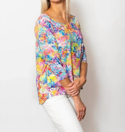 V-neck Top With Flounce Sleeves