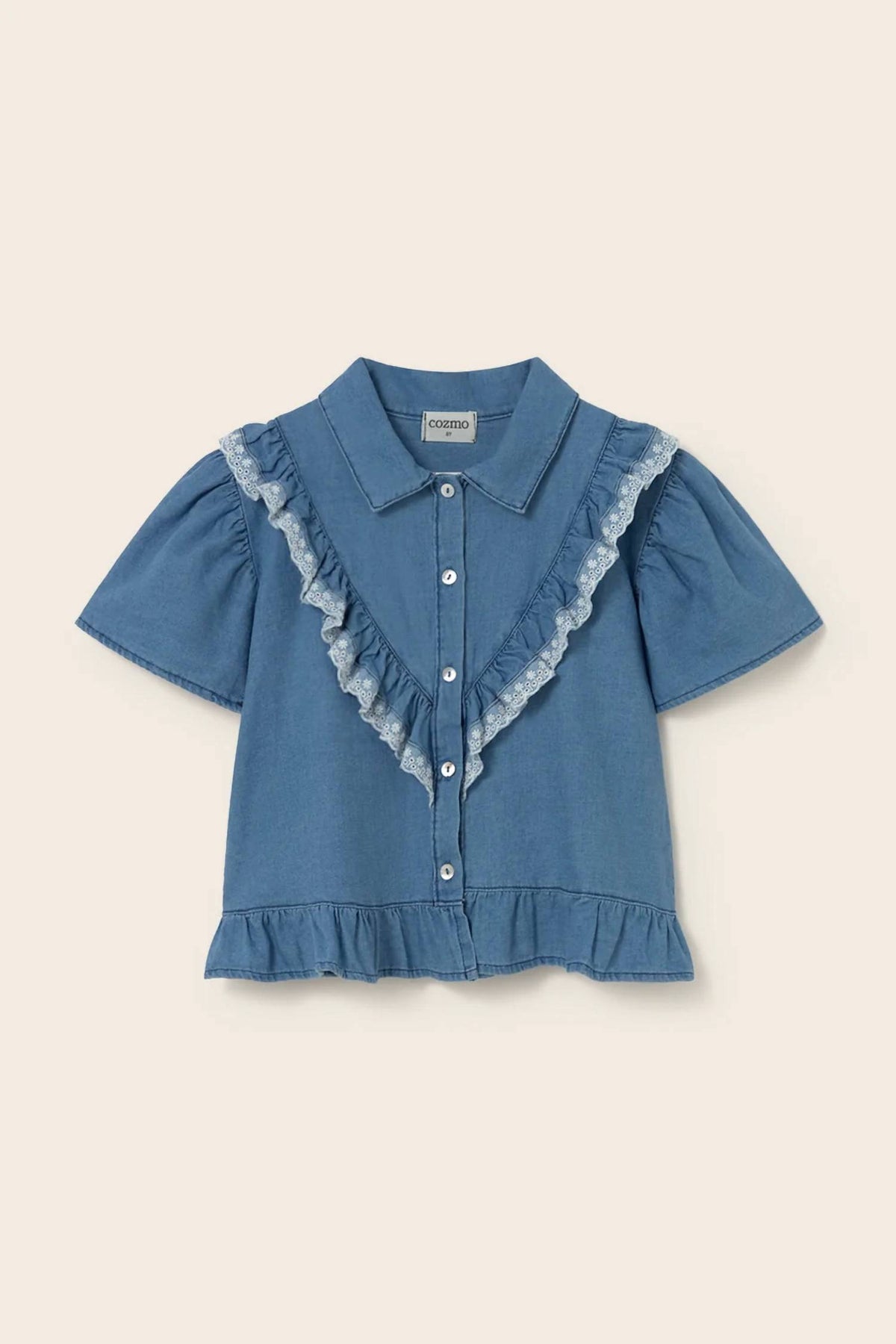 Girls Chambray Denim Blouse