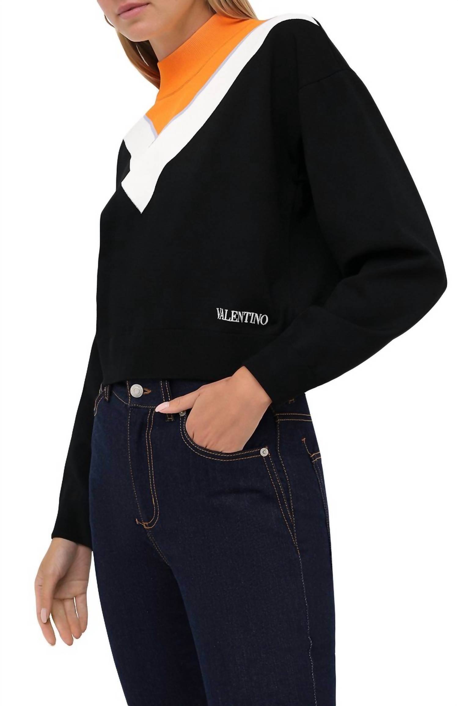 Valentino - Colorblock Viscose Pullover Sweater - Rack Hunt