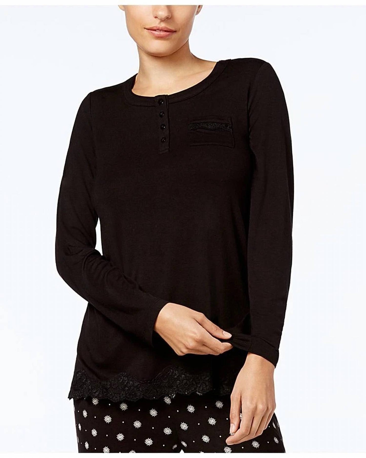 Lace Trim Sleep Tunic Top