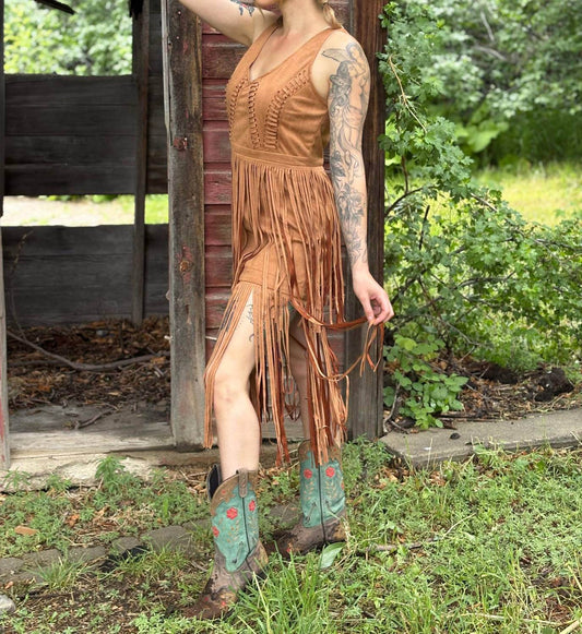 Gypsie Jane - Southern Fringe Suede Dress - Rack Hunt -