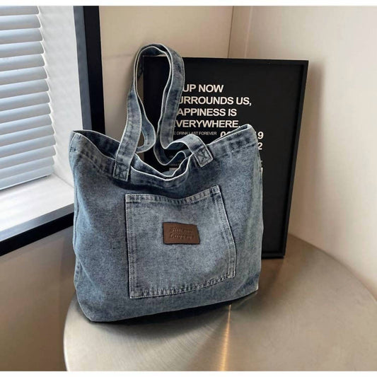Women's Washed Denim Shoulder Bag