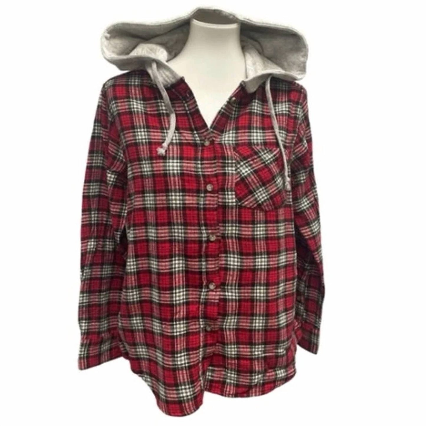 Women's Plaid Flannel Hoodie Three Piece Set