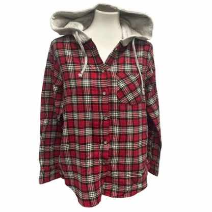 Women's Plaid Flannel Hoodie Three Piece Set