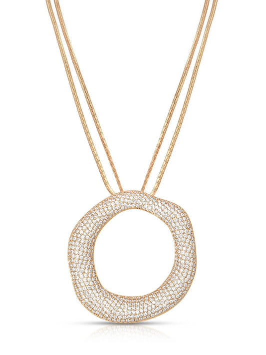Women's Open Circle Pave Necklace