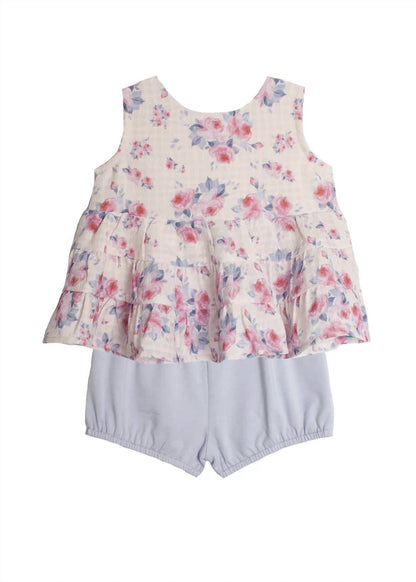 Girl's Amelia Blouse And Shorts Set