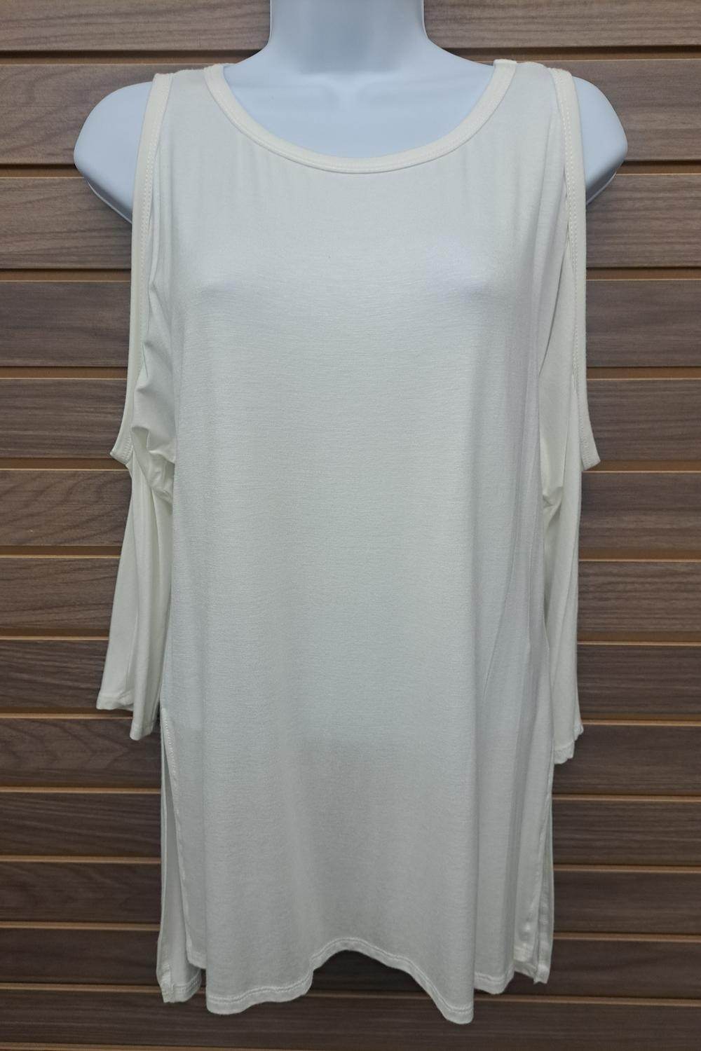 Gorilla Cat - Women's Cold Shoulder 3/4 Sleeve Top - Rack Hunt -