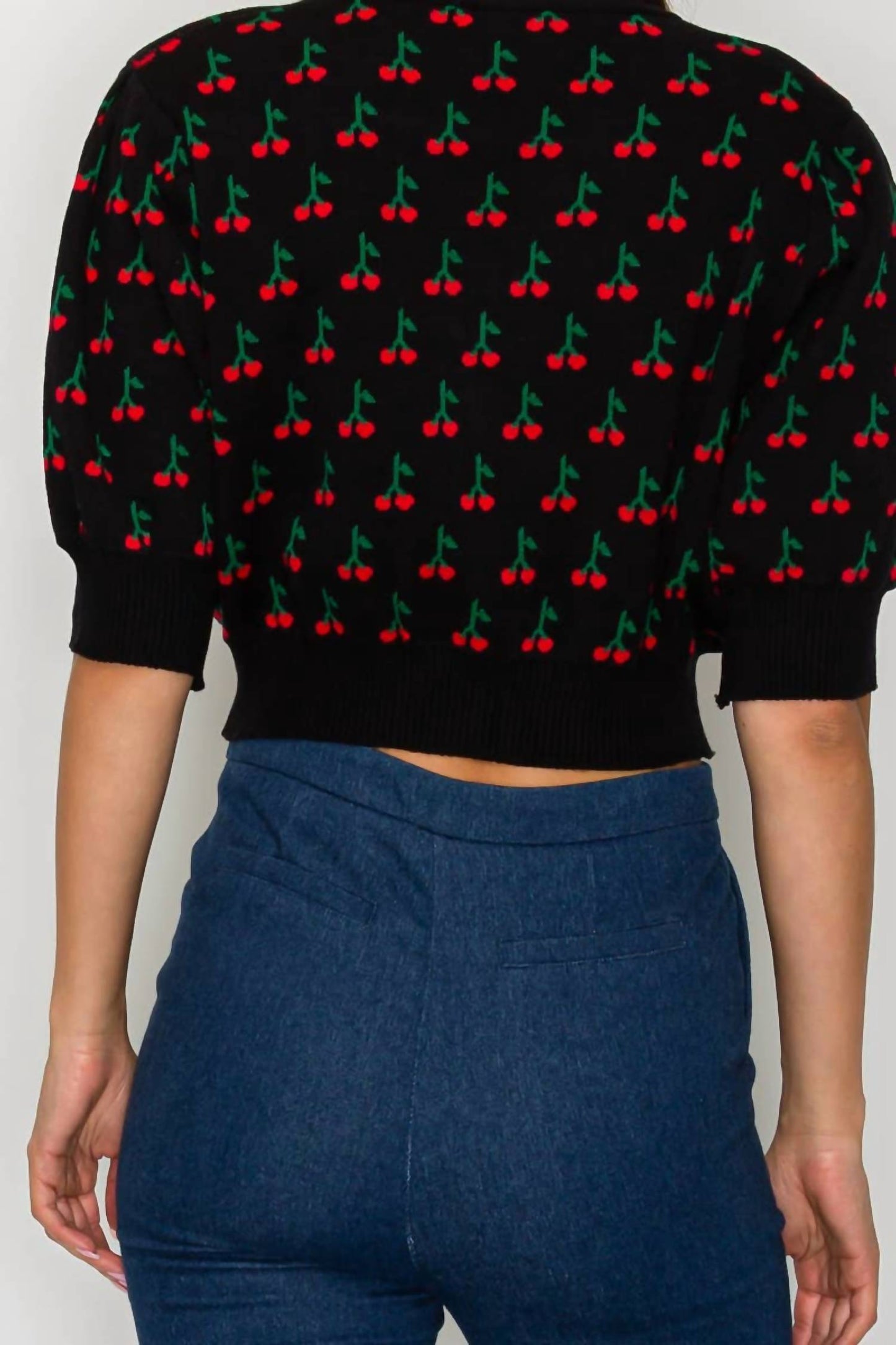 Cute As Cherry Crop Sweater