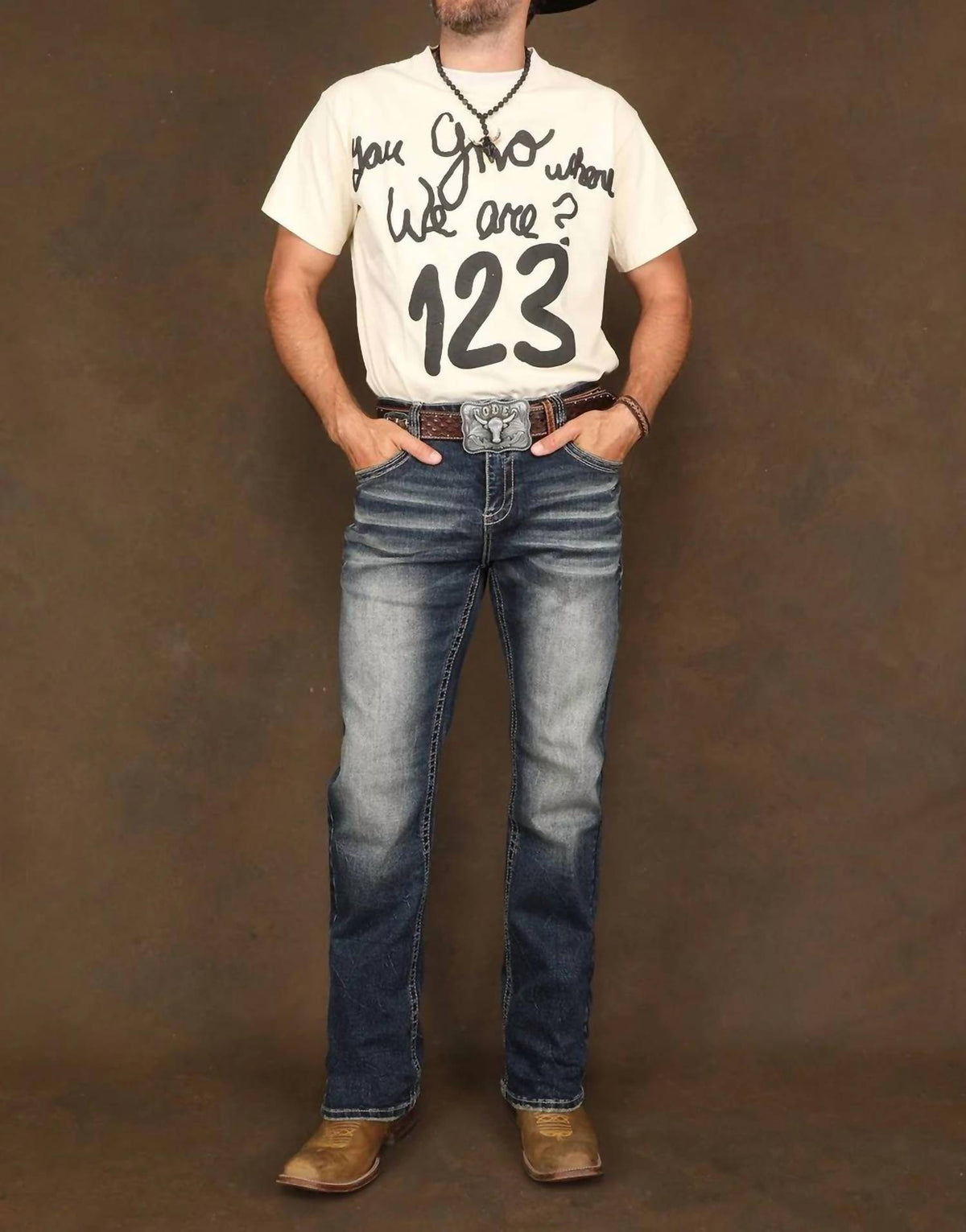 Embroidered Western Jeans