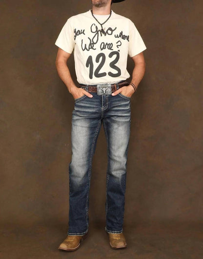 Embroidered Western Jeans