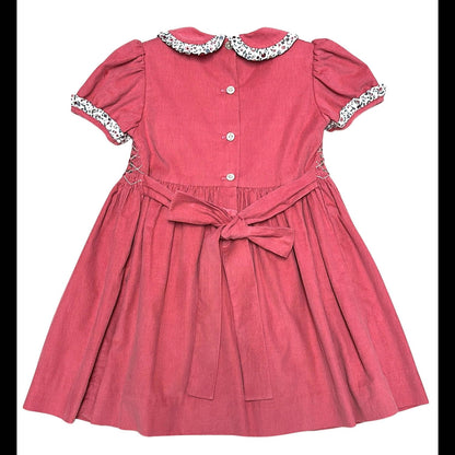 Girl's Isabella Hand Smocked Corduroy Dress