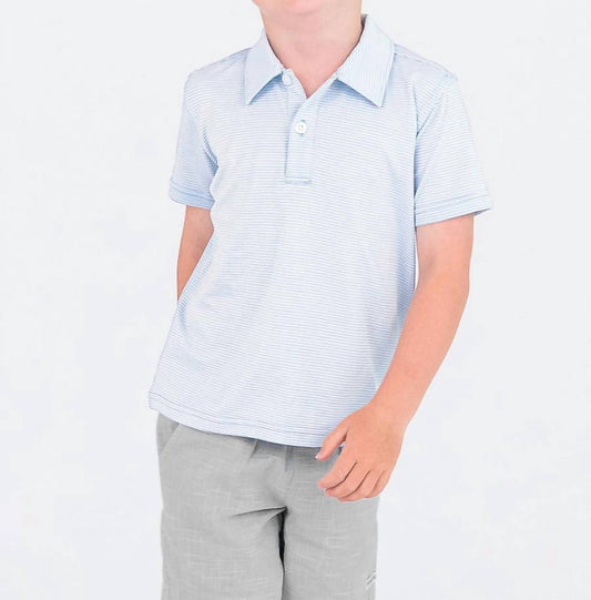 Micro stripe knit short sleeve performance polo