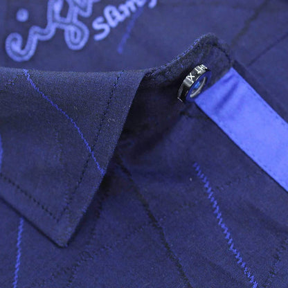 Retro Jacquard Shirt With Contrasting Trim