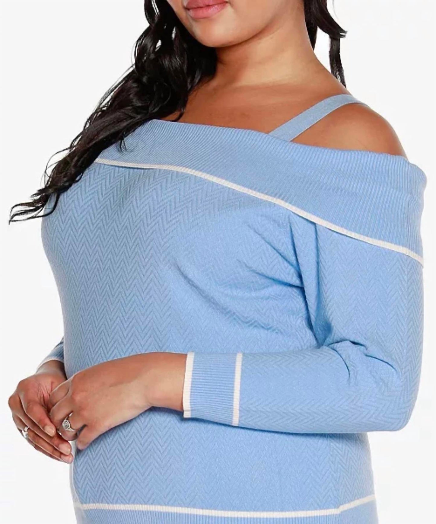 Off-the-shoulder Sweater - Plus