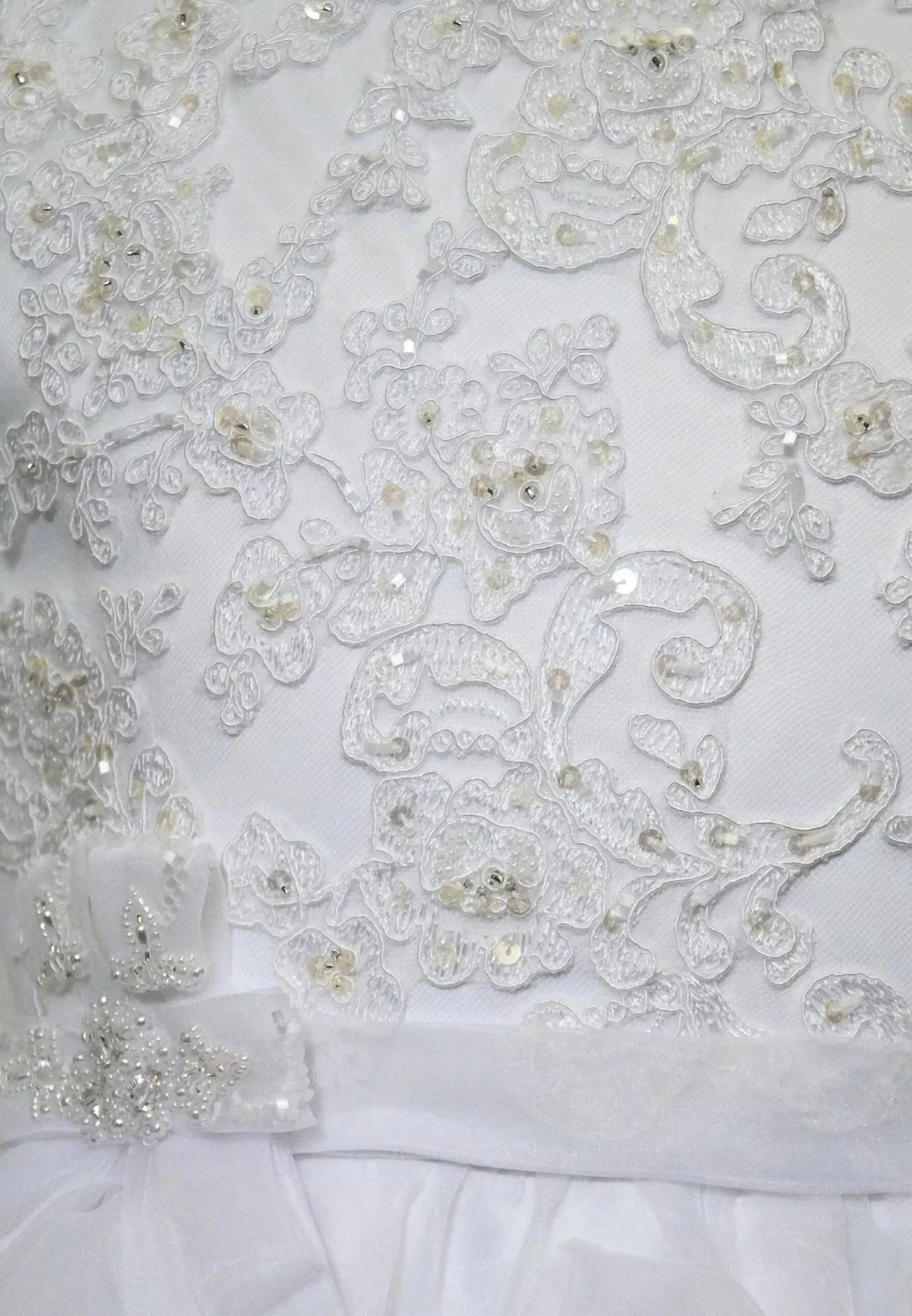 Joan Calabrese - Beaded White Lace Bodice - Rack Hunt