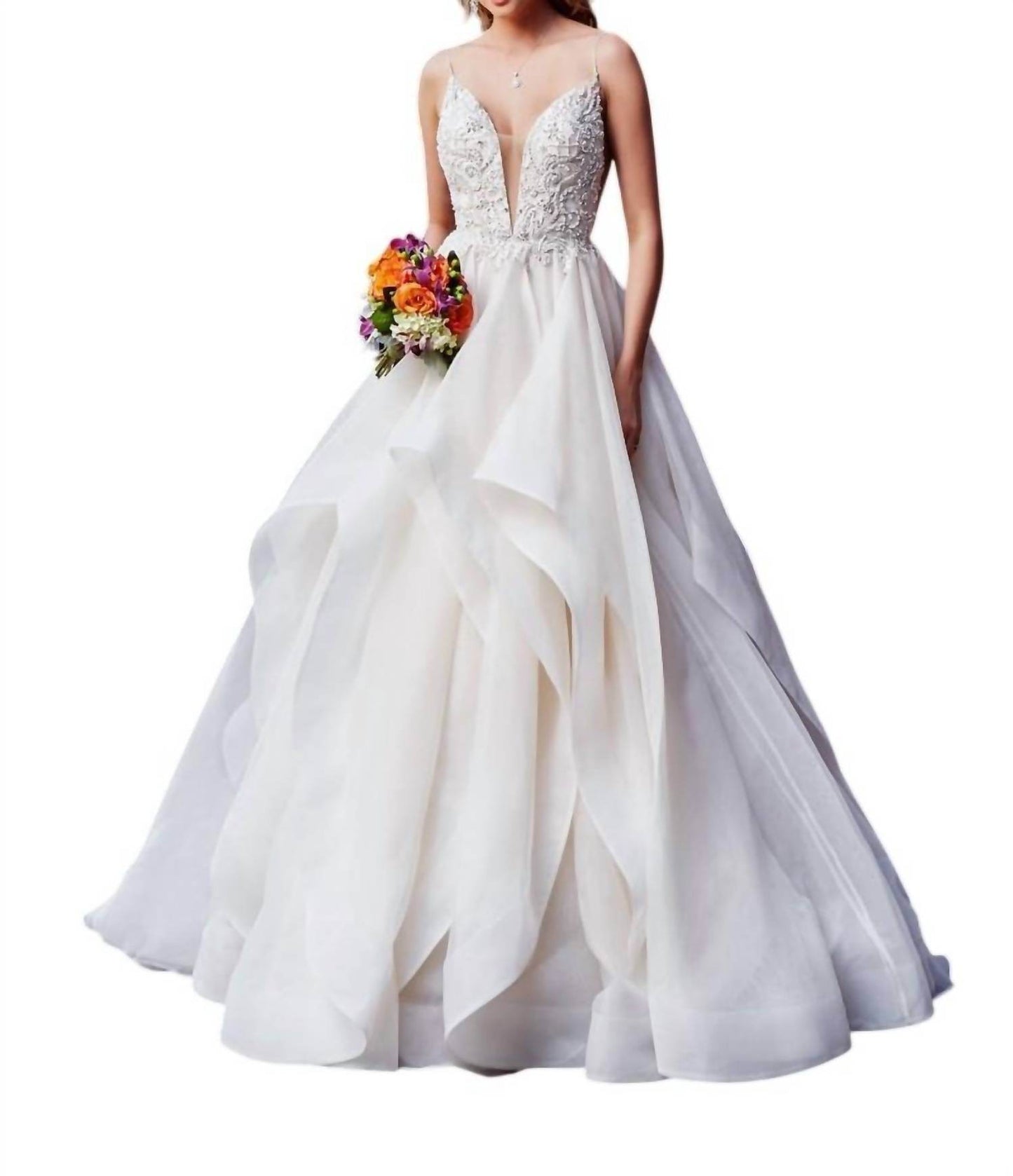 Kitty Chen Couture - Kendra Deep V-neck Gown - Rack Hunt -