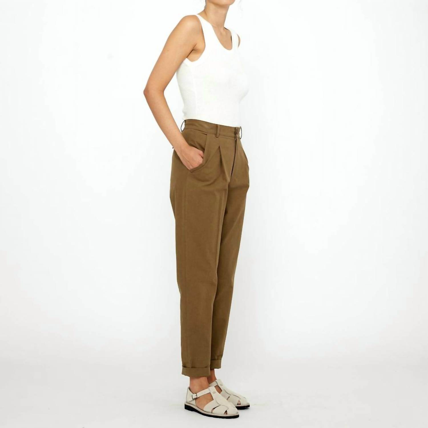 7115 by SZEKI - Linen Scoop Neck Knit Tank Top - Rack Hunt