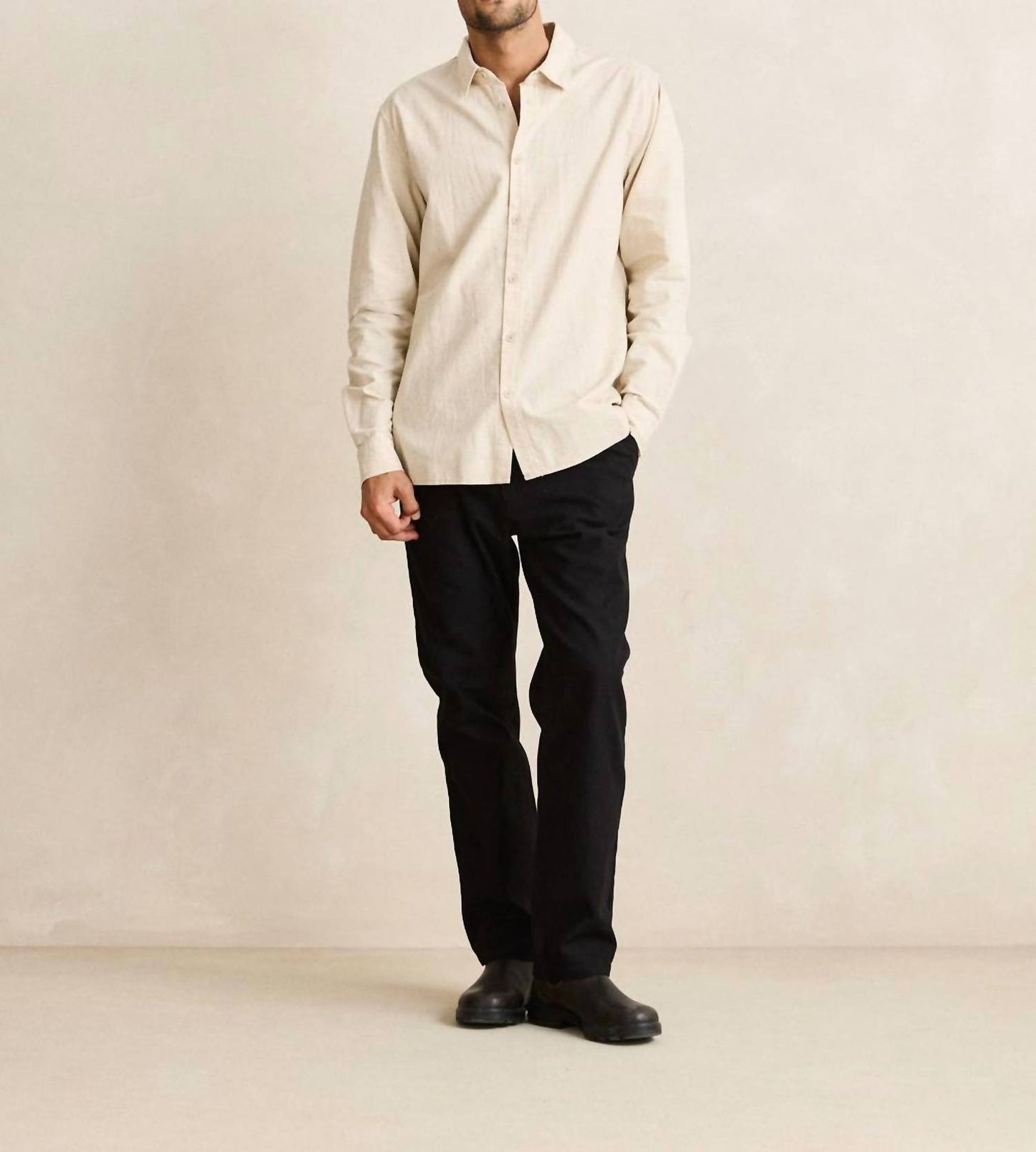Classic Linen Blend Long Sleeve Shirt