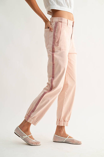 Track Pants With Zip Pocket And Side Stripe