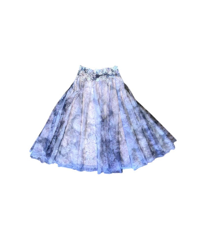 Floral Soft Tulle Midi Skirt