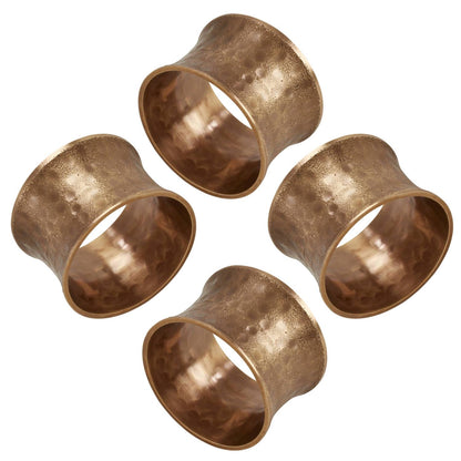 Hammered Napkin Rings - Set Of 4