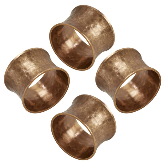 Hammered Napkin Rings - Set Of 4