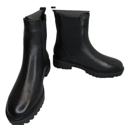 Women's Fashion Chelsea Lug Sole Leather Boots