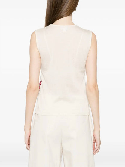 Ruby Pansies Cashmere Tank Top