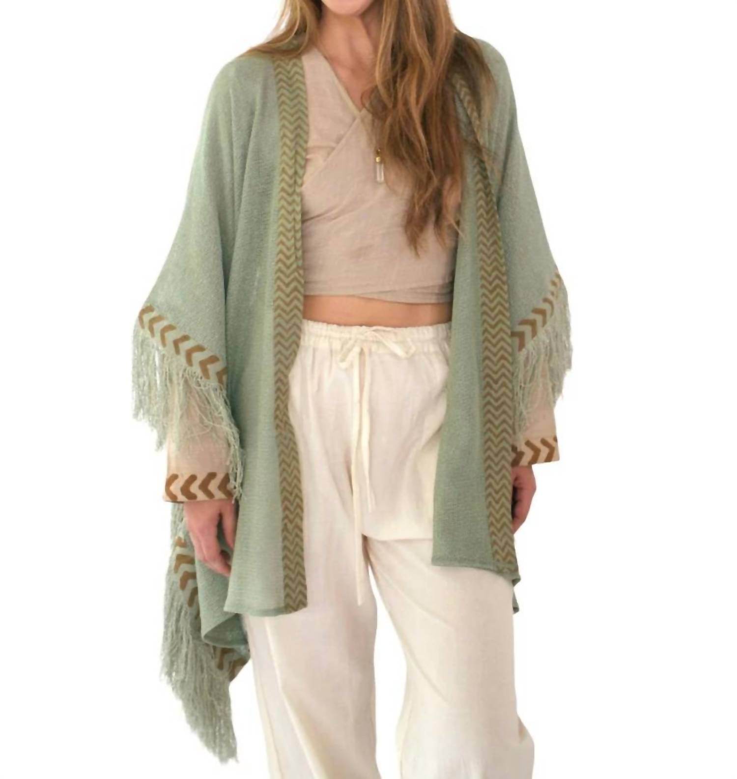 Sacred Ceremony - Mesh Open Poncho With Fringe - Rack Hunt -
