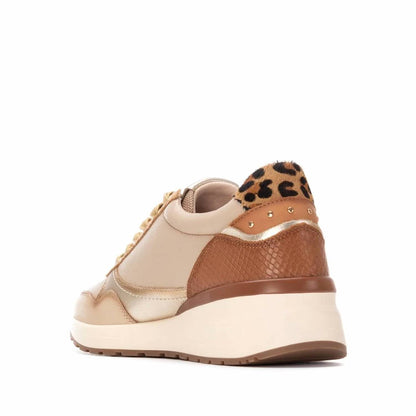Women's Leather Wedge Lace-up Sneakers
