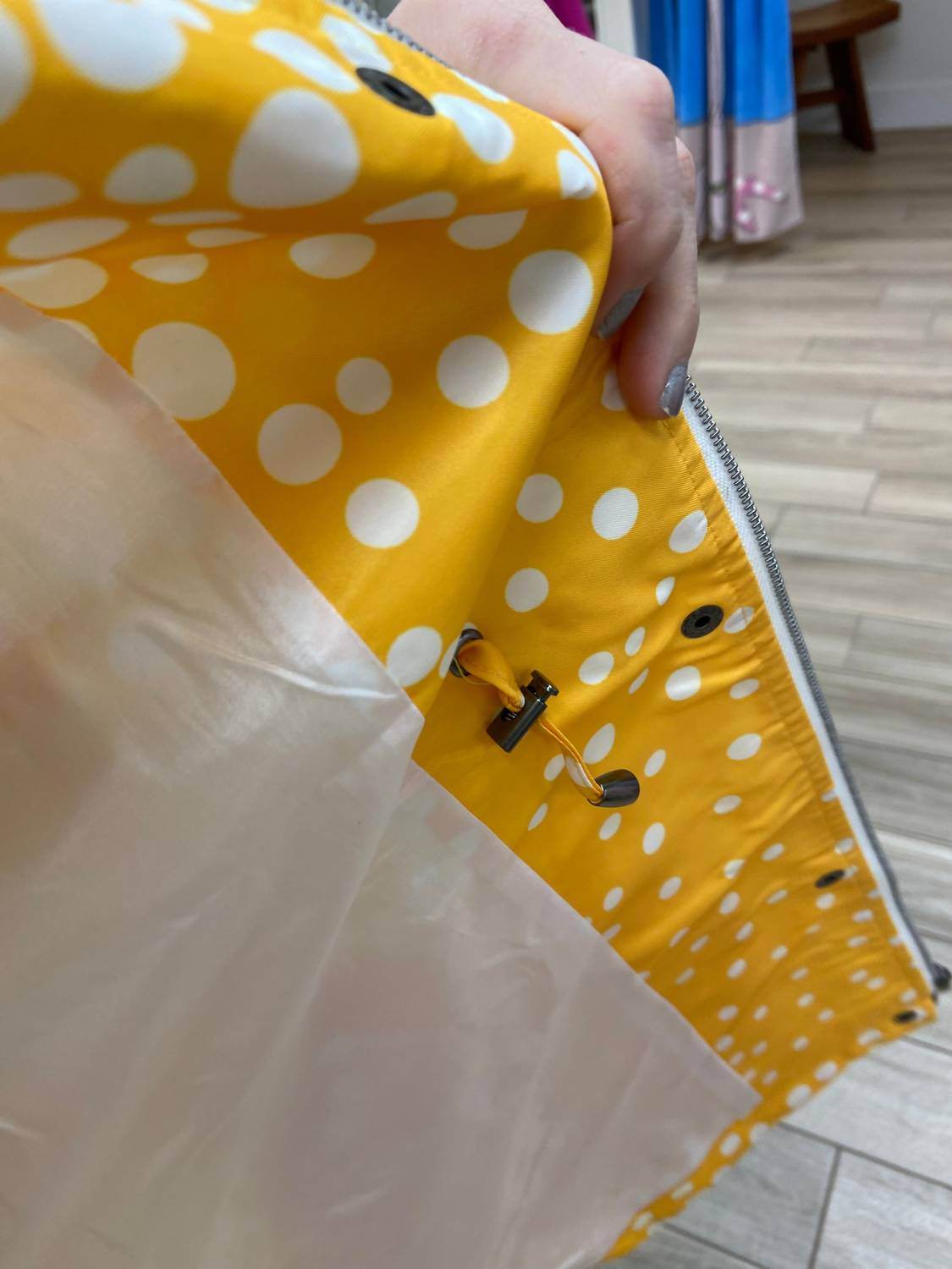 Oopera - Dots Hooded Long Sleeve Rain Jacket - Rack Hunt -