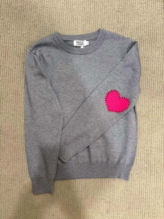 Girls Heart Elbow Sweater