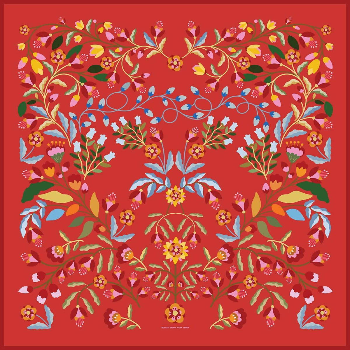 Festival Flora Double Sided Silk Scarf
