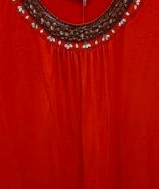 Women Short Sleeve Beaded Tee