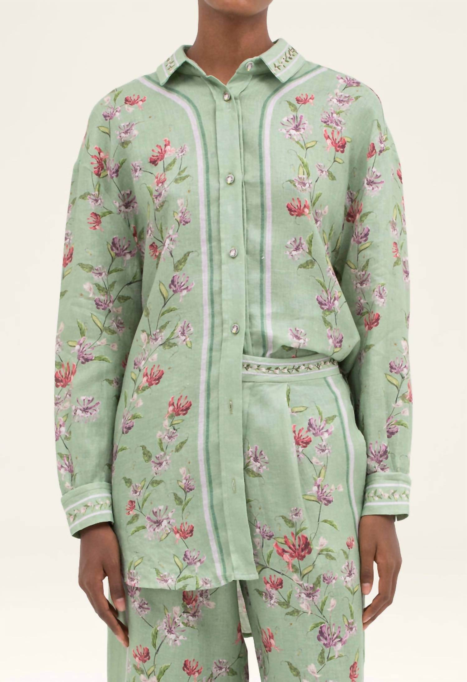 Agua by Agua Bendita - Cecilia Honeysuckle Button Down Top - Rack Hunt