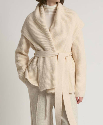 Shawl Collar Belt Cardigan