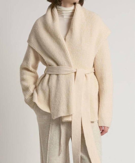 Shawl Collar Belt Cardigan