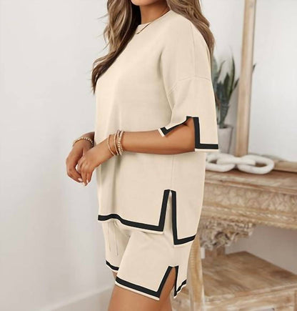 Ribbed Knit Shorts Lounge Set