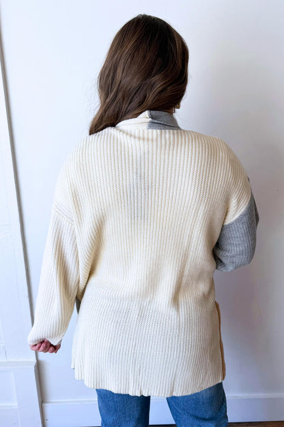 Striped Cardigan With Patch Pockets