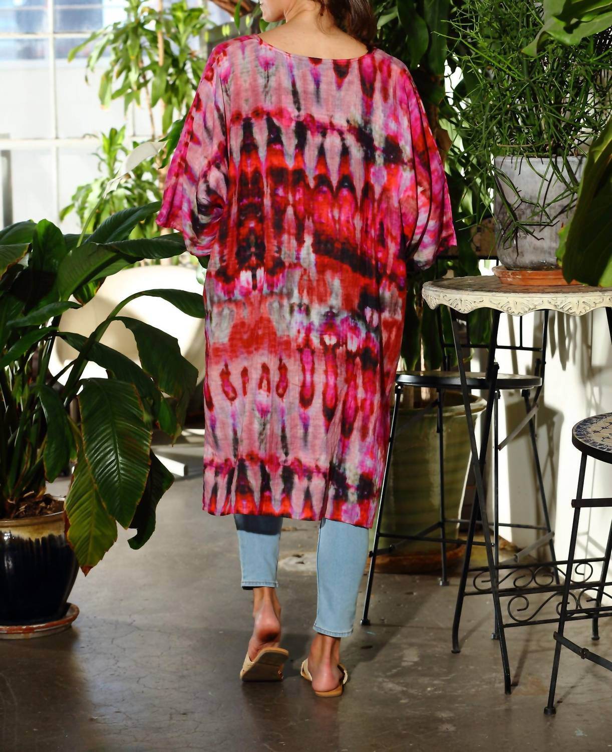 KikiSol - Artisan Tie Dye Long Gauze Kaftan Top - Rack Hunt -