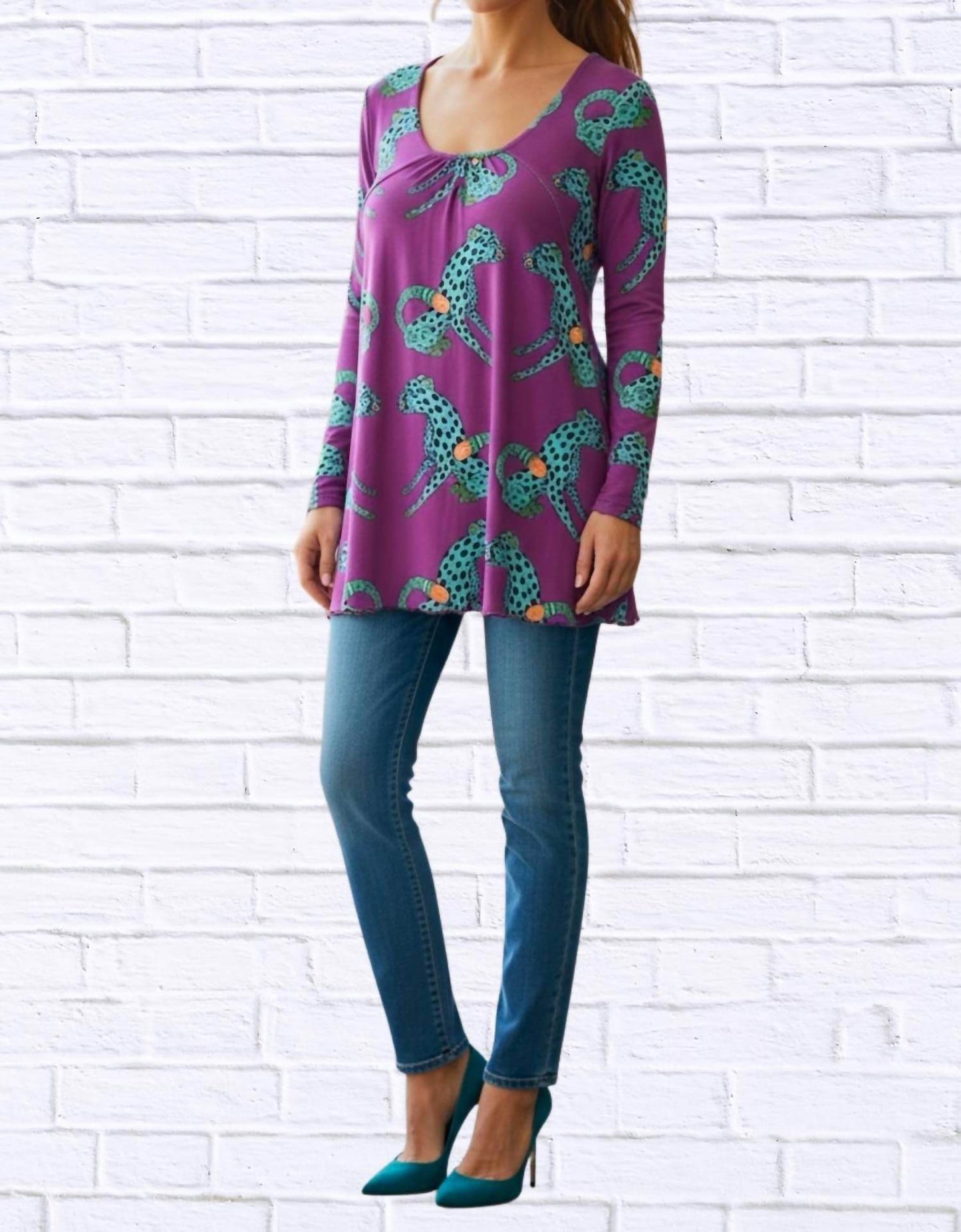 Diva USA - Sibella Pleated Front Long Sleeve Blouse - Rack Hunt -