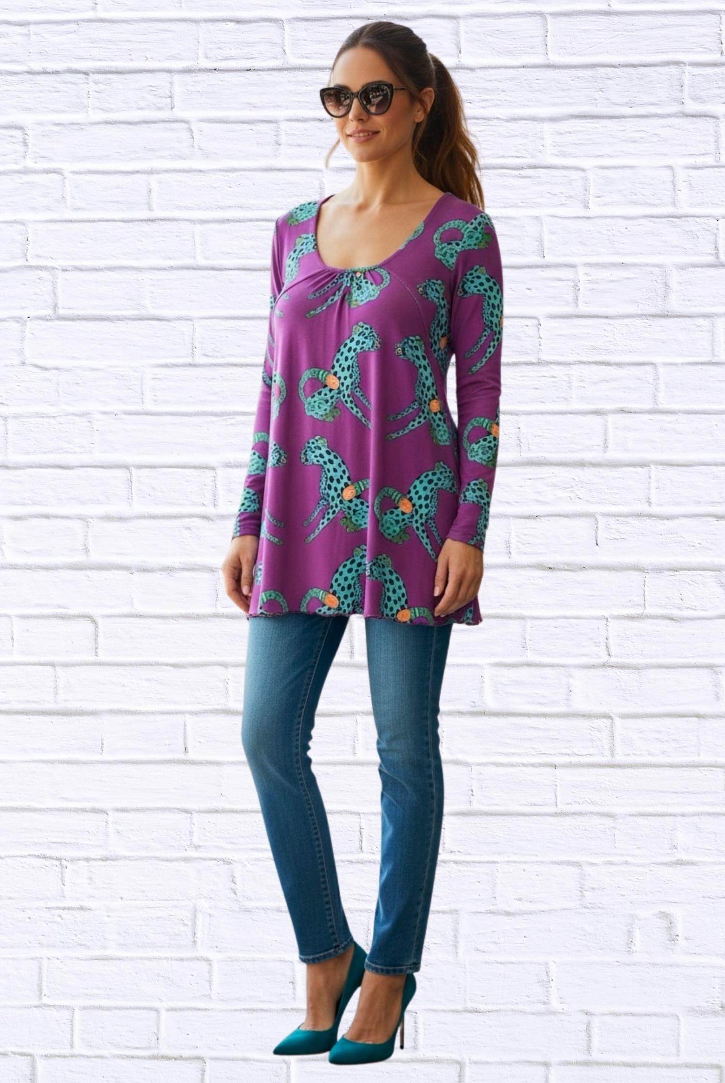 Diva USA - Sibella Pleated Front Long Sleeve Blouse - Rack Hunt -