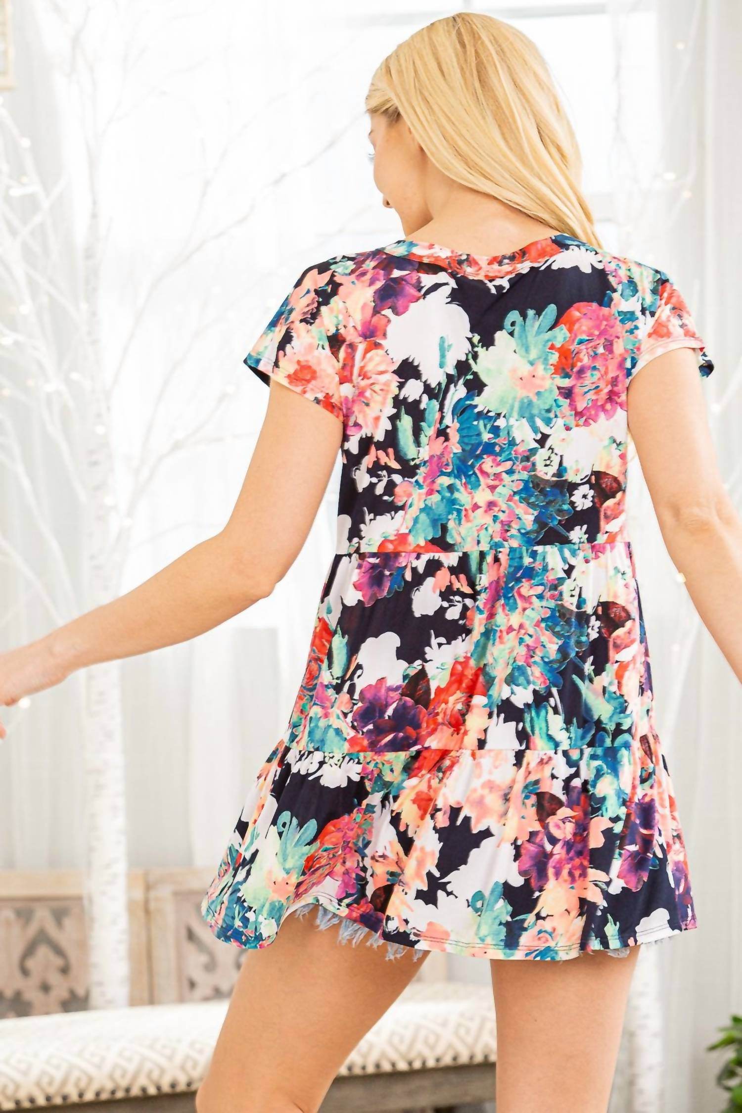 Heimish USA - Women's Floral Multi Babydoll Top - Rack Hunt