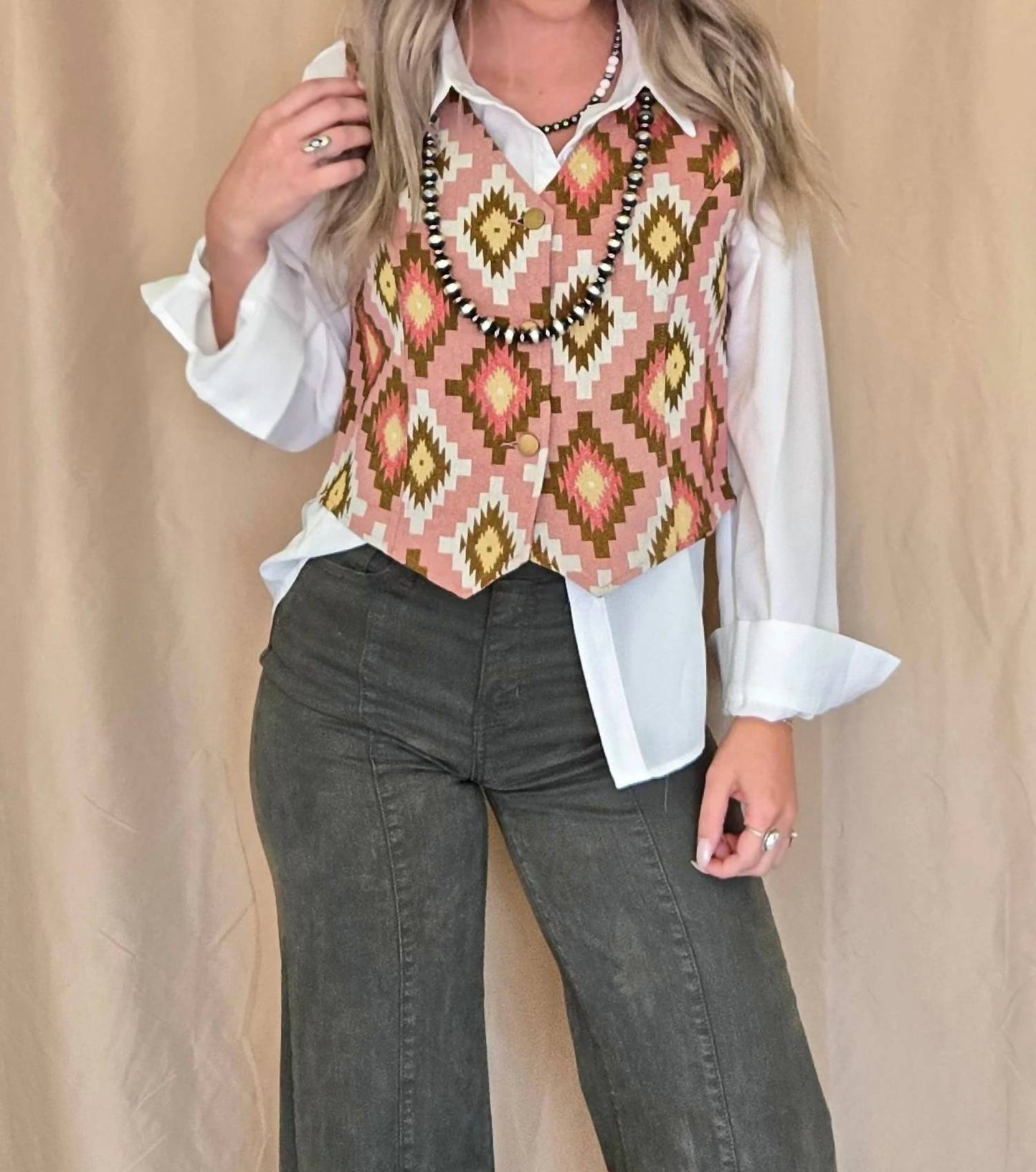 Southwest Tapestry Snap Western Vest
