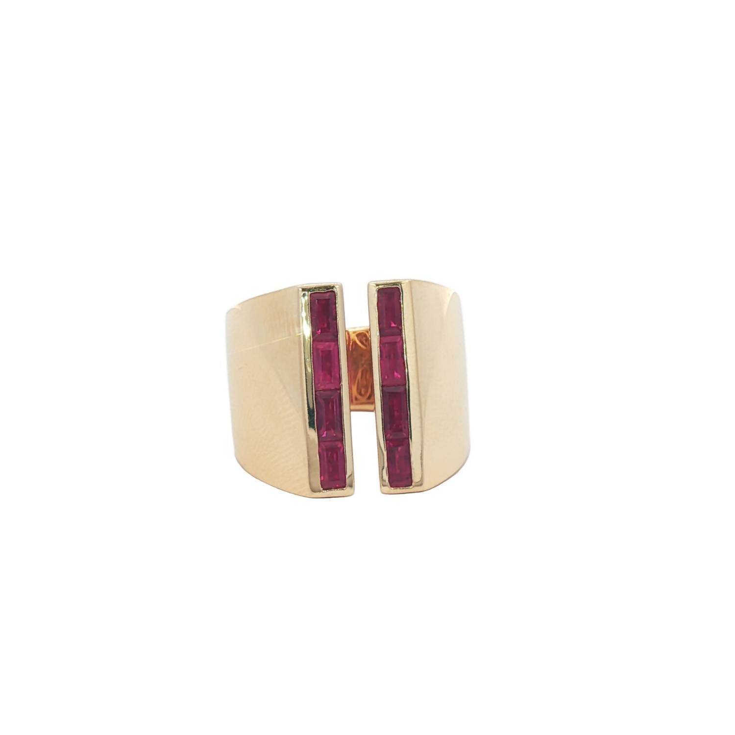 Trio - Women's Baguette Ruby Ring - Rack Hunt -