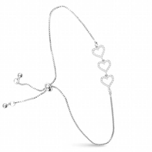 Women's Triple Heart Pull-cord Bracelet