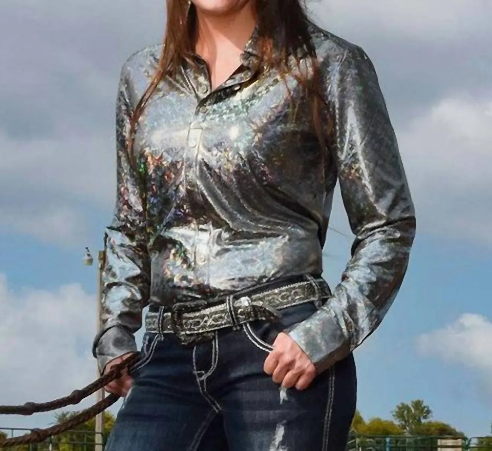 Cowgirl Tuff - Button Up Long Sleeve Top - Rack Hunt