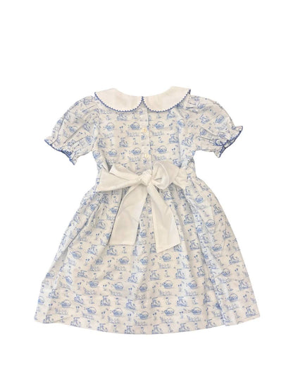 Girls Bunny Toile Dress