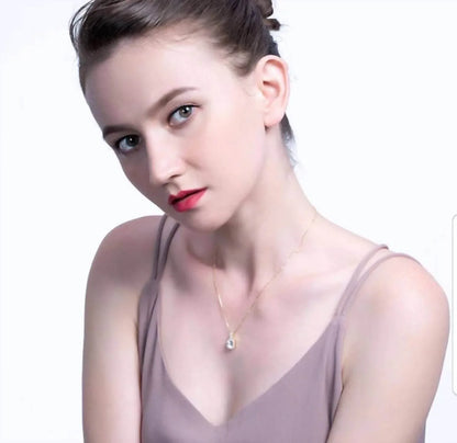 Allyanna Gifts - Women's Round Moissanite With Square Halo Necklace - Rack Hunt